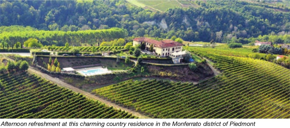 Afternoon refreshment at this charming country residence in the Monferrato district of Piedmont