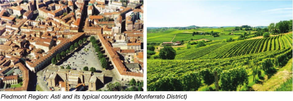 Piedmont Region: Asti and its typical countryside (Monferrato District)