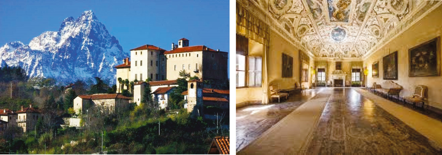 Piedmont Region - Images of the historic 15th century Castle of Manta