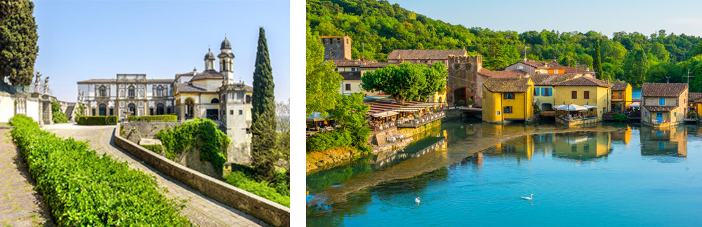 Veneto Region – Villa Duodo at Monselice ( left ) and the charming hamlet of Valeggio